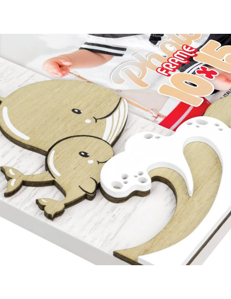 Willy Cornice per foto singola Bianco, Legno