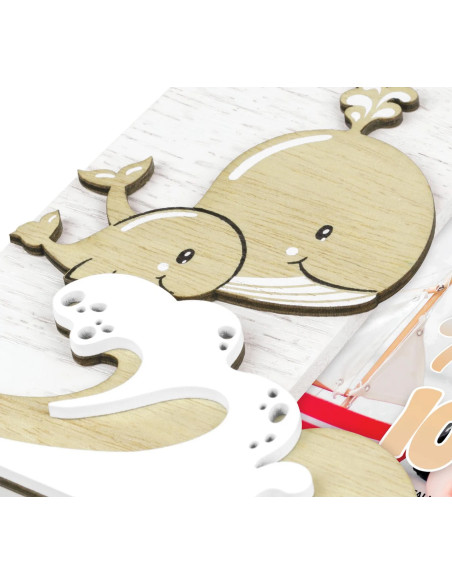 Willy Cornice per foto singola Bianco, Legno