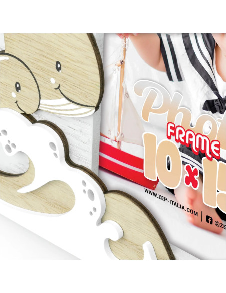 Willy Cornice per foto singola Bianco, Legno