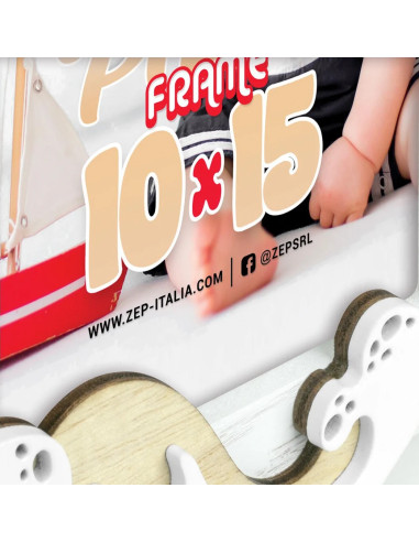 Willy Cornice per foto singola Bianco, Legno