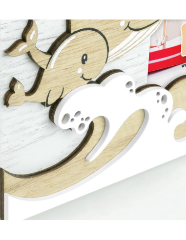 Willy Cornice per foto singola Bianco, Legno