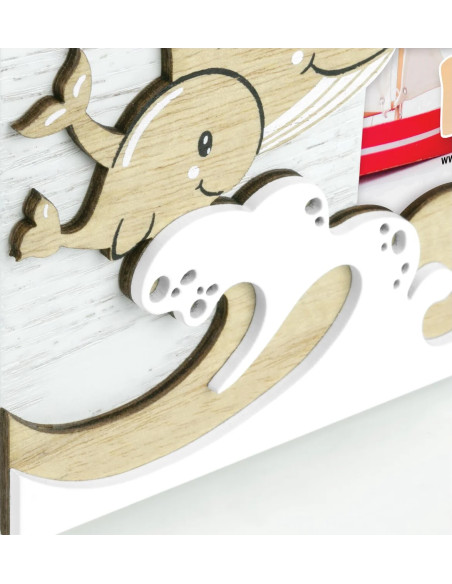 Willy Cornice per foto singola Bianco, Legno