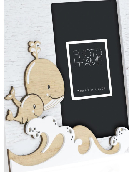 Willy Cornice per foto singola Bianco, Legno