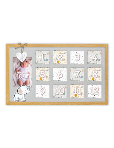 Enea Cornice per foto multipla Grigio, Bianco, Legno