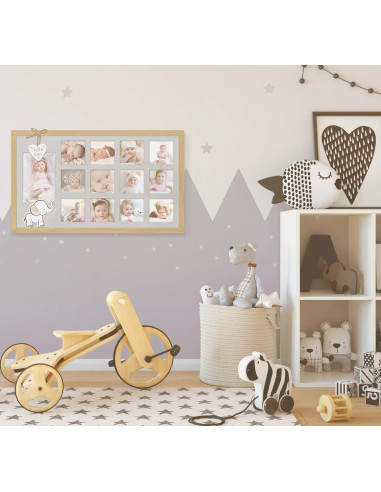 Enea Cornice per foto multipla Grigio, Bianco, Legno