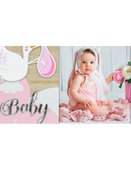 VG423P cornice per quadro Cornice per foto singola Rosa, Bianco, Legno