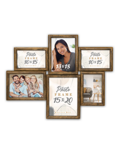 ZL486 cornice per quadro Cornice per foto multipla Marrone