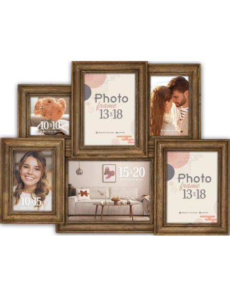 ZL496 cornice per quadro Cornice per foto multipla Marrone