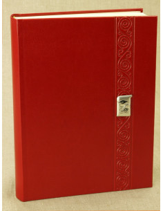EDICART ALBUM 24X30/30 ECOPELLE LAUREA 24 ROSSO+ARGENTO