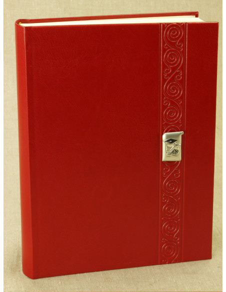 EDICART ALBUM 24X30/30 ECOPELLE LAUREA 24 ROSSO+ARGENTO