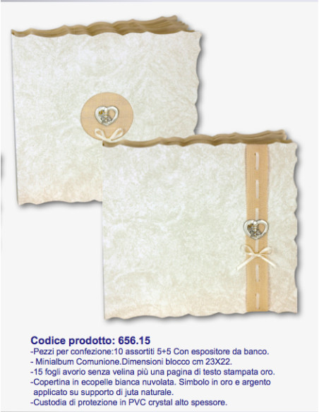 EDICART MINIALBUM 656.15 5+5/15 22X23 15F COMUNIONE