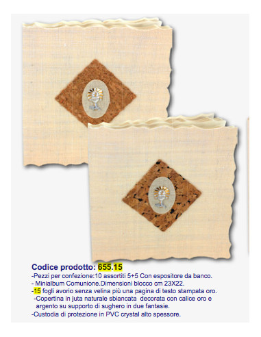 EDICART MINIALBUM 655.15 22X23 15F COMUNIONE