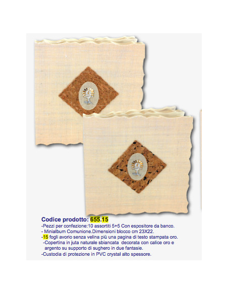 EDICART MINIALBUM 655.15 22X23 15F COMUNIONE