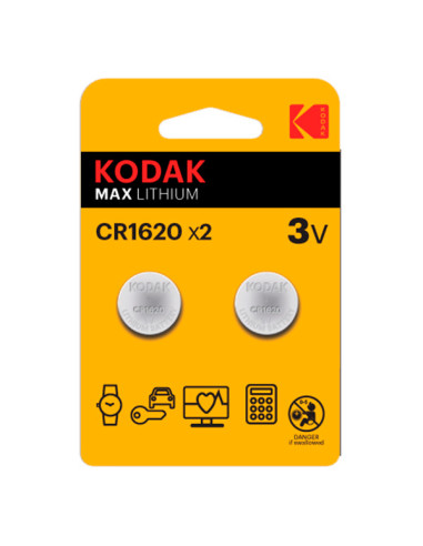 KODAK PILA 30417694 CR1620 MAX LITHIUM 3V 2PZ