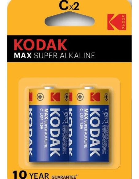 KODAK PILA 30952836 LR14 MEZZA TORCIA KC 2 MAX 1,5V 2PZ