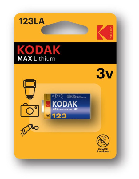 KODAK PILA 30956223 K-123LA MAX LITHIUM CR123