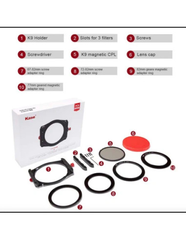 Kase Porta Filtri K9 Kit per Sony 14mm F1.8 con Filtro CPL 150mm