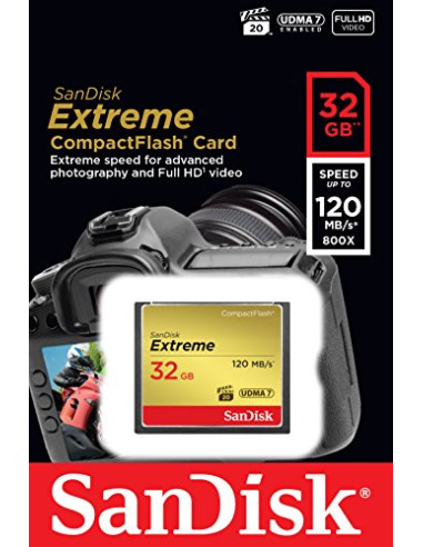 SANDISK CF 32GB EXTREME 120Mb/85Mb 800X