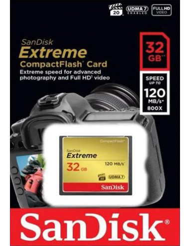 SANDISK CF 32GB EXTREME 120Mb/85Mb 800X