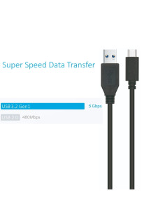 EWENT EC1056 CAVO USB 3.2 Gen1 5 GBPS 3A USB-C/M-A/M 1.8M