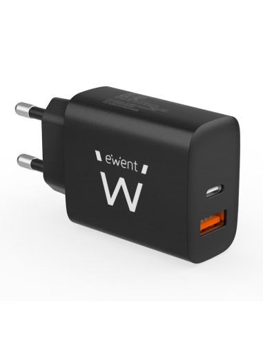 EWENT EW1319 CARICATORE RAPIDO USB-C E USB QC3.0 DA 20W