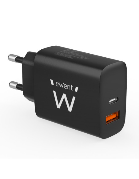 EWENT EW1319 CARICATORE RAPIDO USB-C E USB QC3.0 DA 20W