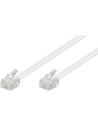 GOOBAY 93067 CAVO PIATTO RJ11/RJ14 (6P4C) 3MT BIANCO