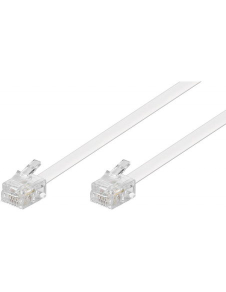 GOOBAY 93067 CAVO PIATTO RJ11/RJ14 (6P4C) 3MT BIANCO