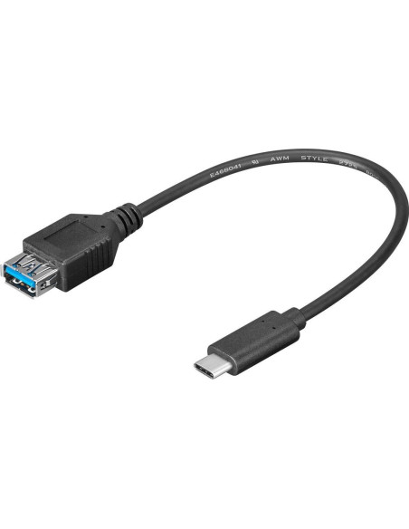 EWENT CC-100313-002-N-B CAVO ADATTATORE USB 3.1 C / A M/F NERO 20CM
