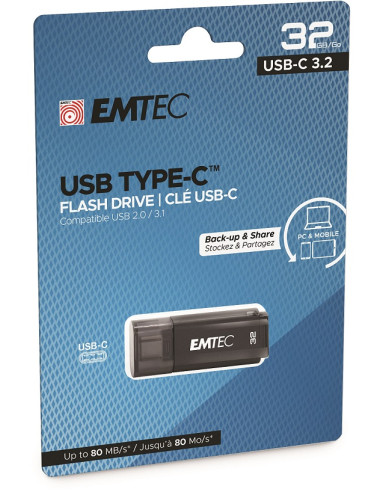 EMTEC USB3.2 TYPE-C PEN DRIVE 32GB USB-C D400 OTG BACK-UP & SHARE SMARTPHONE