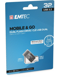 EMTEC DUAL USB3.2 TO TYPE-C PEN DRIVE 32GB T263C USB-C