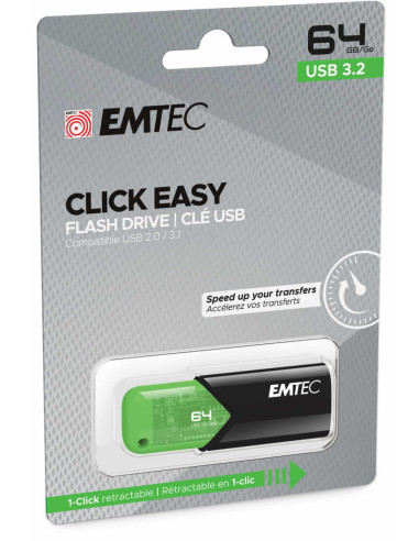 EMTEC USB3.2 CLICK EASY B110 PEN DRIVE 64GB GREEN