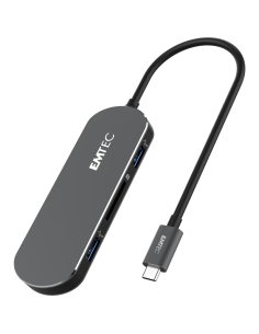 EMTEC HUB T650C TYPE-C 2 ADATTATORE LETTORE PORTA USB3.1+1SD BLACK