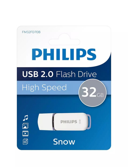 PHILIPS USB 2.0 PEN DRIVE 32GB SNOW GREY