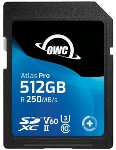 OWC SDV60P0512 512GB ATLAS PRO SDXC UHS-II V60 MEDIA CARD - R250 MB/S W130MB/S