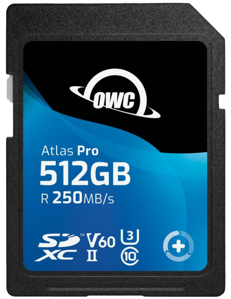 OWC SDV60P0512 512GB ATLAS PRO SDXC UHS-II V60 MEDIA CARD - R250 MB/S W130MB/S
