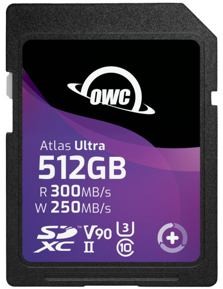 OWC SDV90U0512 512GB ATLAS ULTRA SDXC UHS-II V90 MEDIA CARD - R 300MB/S - W 250MB/S