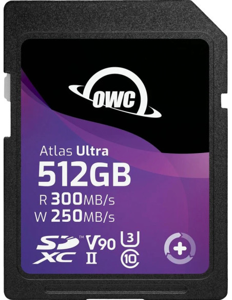 OWC SDV90U0512 512GB ATLAS ULTRA SDXC UHS-II V90 MEDIA CARD - R 300MB/S - W 250MB/S
