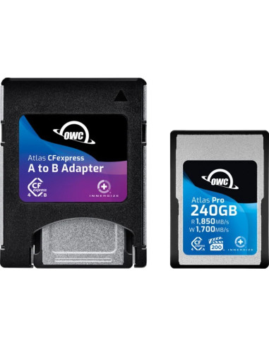 OWC CFXA4P00240 ATLAS PRO 240GB CFEXPRESS TYPE A CARDS VPG 200+ADATTATORE TYPE B INCLUSO