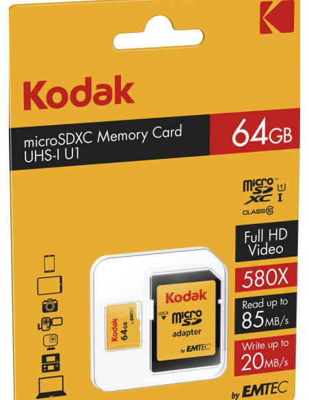 EKMSDM64GXC10K 64GB MicroSDXC UHS-I Classe 10