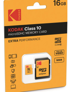 KODAK MICRO SD HC 16GB CL.10 EXTRA PERFORMANCE CON ADATTATORE