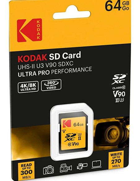 SDXC 64GB Classe 10 UHS-II U3 V90 Ultra Pro Performance