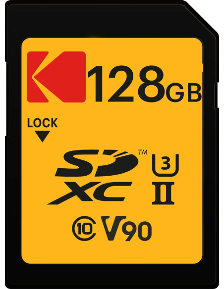 KODAK SD XCII 128GB 300MB/270MB UHS-II U3 CL.10 V90 4K/8K ULTRA PRO