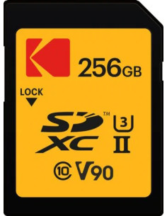 KODAK SD XCII 256GB 300MB/270MB UHS-II U3 CL.10 V90 4K/8K ULTRA PRO 2