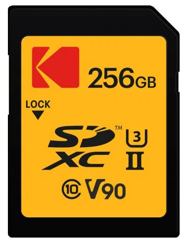 KODAK SD XCII 256GB 300MB/270MB UHS-II U3 CL.10 V90 4K/8K ULTRA PRO