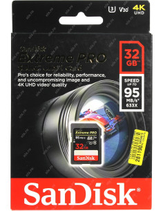 SANDISK SD 32GB EXTREME PRO HC V30, U3, UHS I, C10 100Mb/90Mb