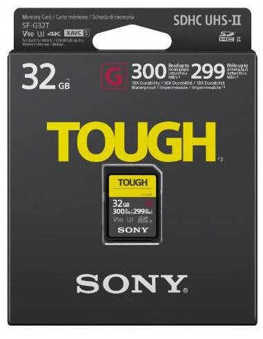 32GB SDHC Tough UHS II U3 R300MB/s W299MB/s 4k V90 IPX68