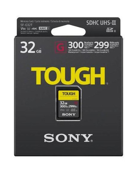 32GB SDHC Tough UHS II U3 R300MB/s W299MB/s 4k V90 IPX68