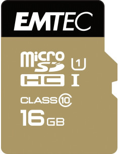EMTEC MICRO SD HC 16GB CL.10 GOLD PLUS 85Mb/24Mb U1 CON ADATTATORE 2