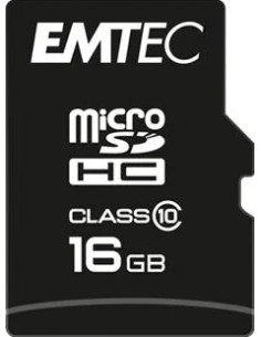 EMTEC MICRO SDHC 16GB CL.10 CLASSIC 20Mb/12Mb CON ADATTATORE